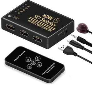 最新5入力1出力HDMI切替器HDMI機器5台の映像・音声を1台のハイビジョン