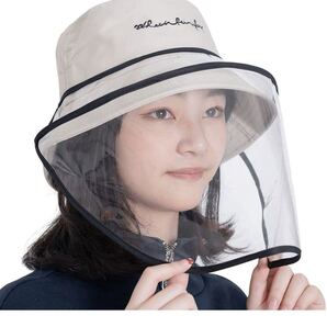 レディースバイザー ハット 帽子 使い方2way フェイスカバー