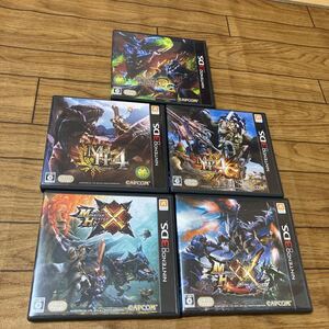 3DS☆モンスターハンター3G、4、4G、X、X X★説明書付★ソフト5個セット★送料600円★お問い合わせ番号付き