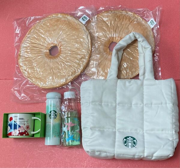 スターバックス 福袋 2023 ドーナッツクッション トートバッグ ステンレスボトル マグカップ スタバ コーヒー