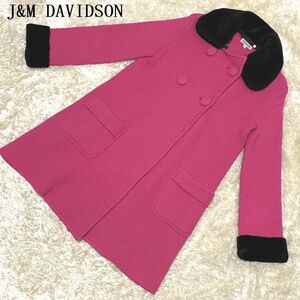 ◆国内正規品◆激レア◆【J&M DAVIDSON】ファー ウール コート ショッキングピンクM：ショクピ/レディース/アウター