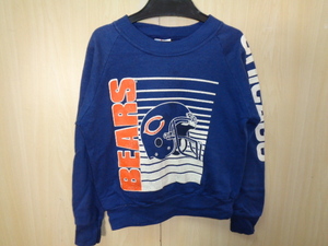 b982◆80~90s Officially Licensed Product Garant USA製 NFL シカゴベアーズ キッズ スウェット◆S(6-8) 紺色 トレーナー ネコポス便5A