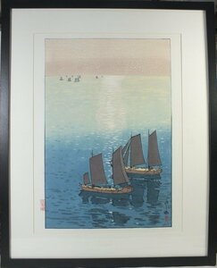 Art hand Auction ▲▽■Ryukodo■ Reproduktions-Holzschnitt von Hiroshi Yoshida Seto Inland Sea Collection: Shining Sea Gerahmt Jetzt kaufen△▼, Malerei, Ukiyo-e, Drucke, Gemälde berühmter Orte