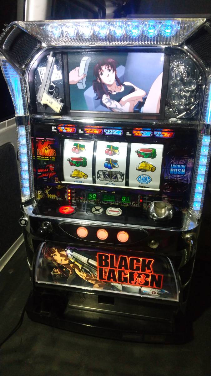 パチスロ実機【初代ブラックラグーン】トランス付 コイン不要機付 送料