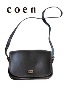 coenko-en shoulder bag black / Brown brass brass metal fittings no start ruji-