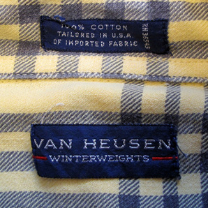 VAN HEUSEN ヴァン・ヒューゼン ヘビーネルシャツ 90's Vintage Winter Weights, Long Sleeve Shirt USA製の画像6