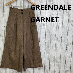 GREENDALE GARNET★グリーンデイルガーネット★ウールブレンド ガウチョパンツ ワイドパンツ★サイズL　10-321