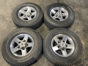 (135AS) Defender Land Rover [265/70R16] Blizzak 17 year made [16×7J 5H] used studdless tires + aluminium wheel 4 pcs set 