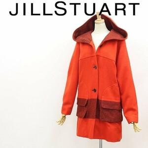  прекрасный товар *JILL STUART Collection Jill Stuart коллекция do Ла Манш рукав большой капот шерстяное пальто 0