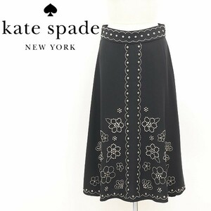  прекрасный товар *kate spade Madison ave. Kate Spade цветочный принт заклепки длинная юбка чёрный черный 0