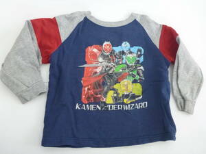  Kamen Rider серый × темно-синий × красный подкладка ворсистый футболка 130 примерно 