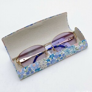 [ new goods / prompt decision / postage 230 jpy ] glasses case glasses storage compact semi-hard case lovely stylish flower rose blue No.20108-4