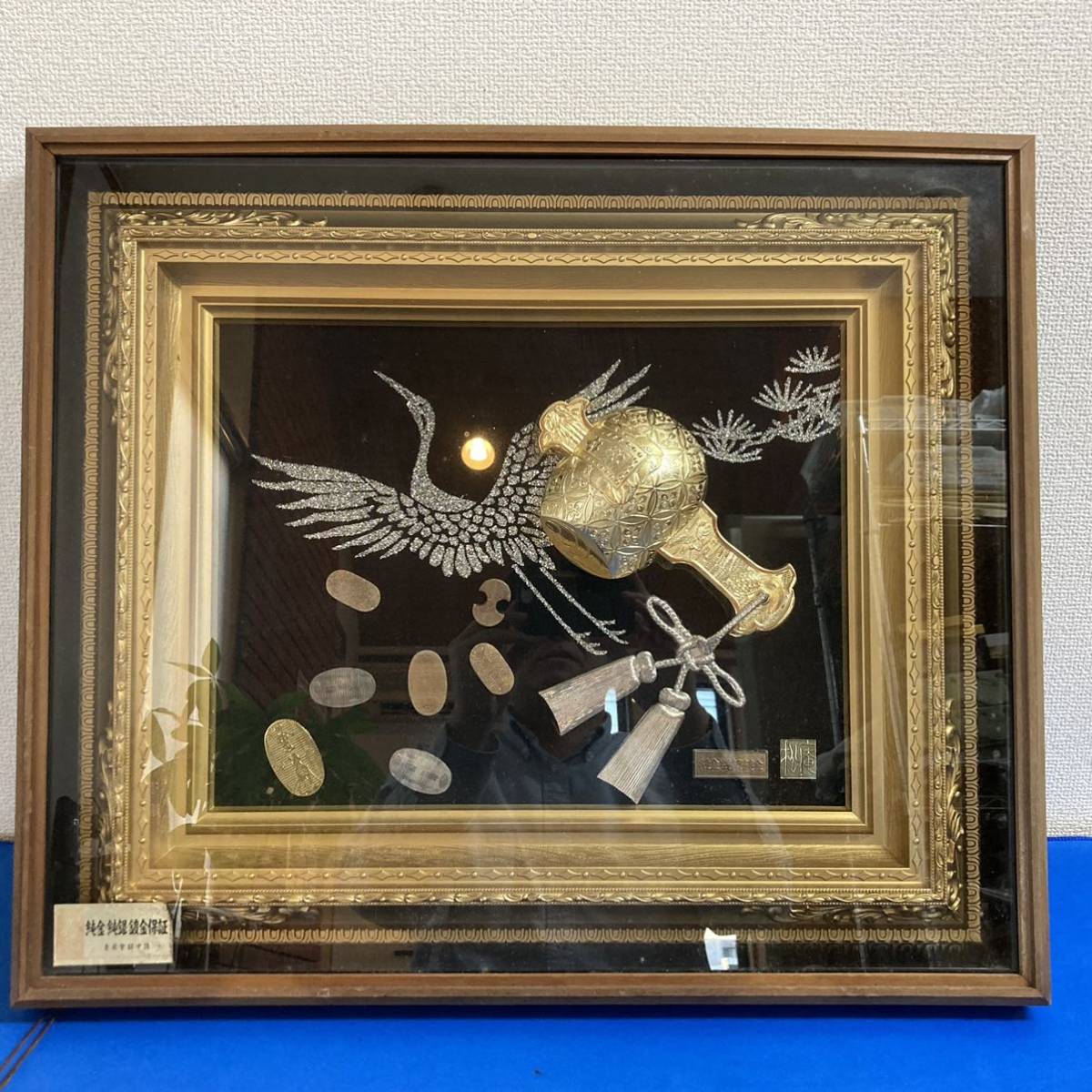 金の鷹額、鷹の純金塗装、鷹24kGP、鷹の飾り、金の鷹飾り、純金鍍金の