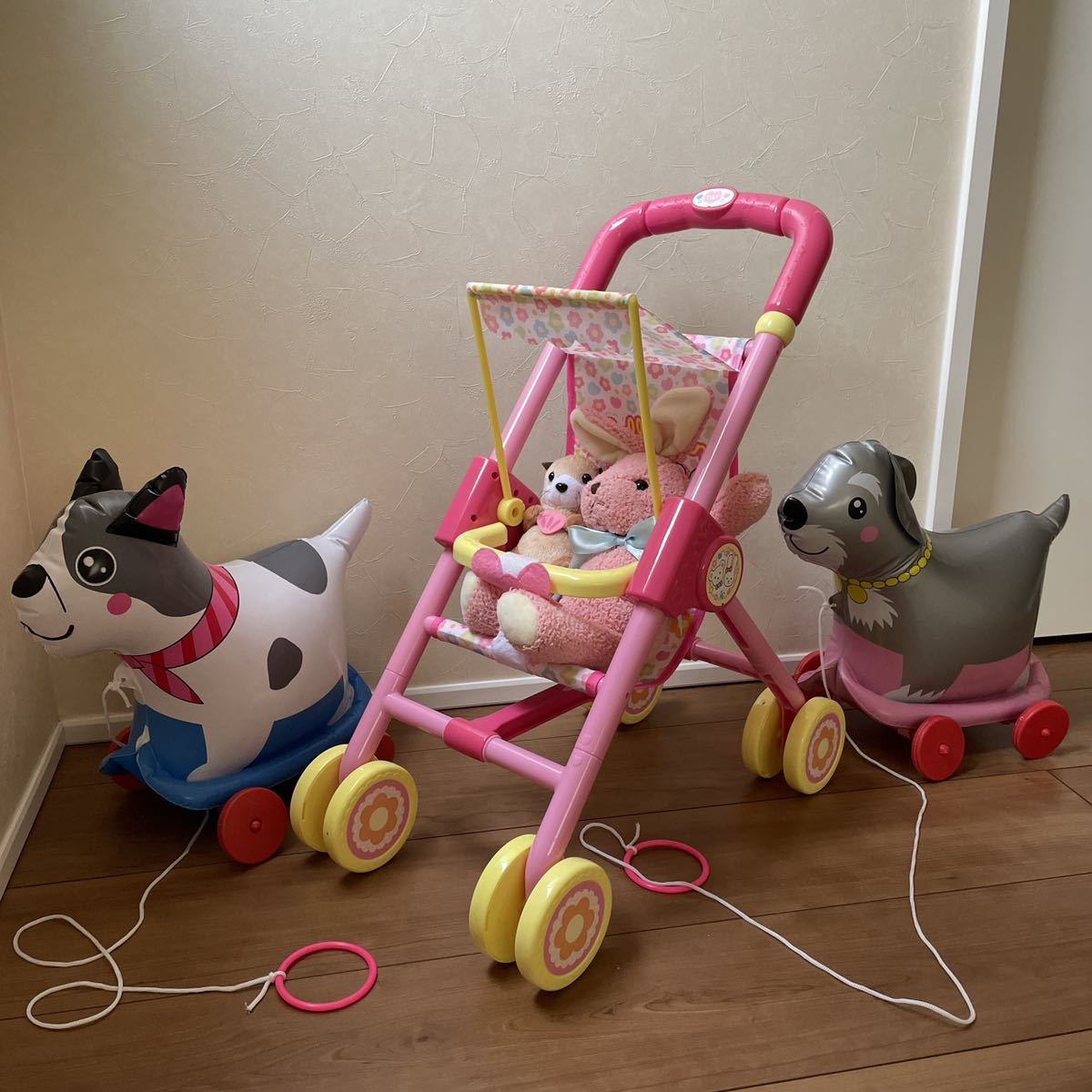 女性に人気! 極美品 ぽぽちゃん 色々セット ベビーカー 知育玩具