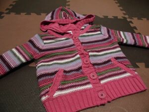 assk6-458* ребенок одежда / детская одежда Kids babyGAP/ baby Gap женщина . окантовка вязаный с капюшоном . кардиган верхняя одежда розовый серия размер 70