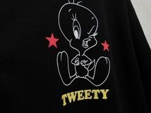 assk6-477☆LOONEY TUNES　キャラクター入りジップアップジャージ　アウター　上着　バックプリント　ブラック　Mサイズ　バスト79-87_画像6