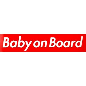 カーマグネット Baby on Board 箱枠 赤　(ベビーインカー ベビーオンボード Baby in car)