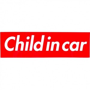 カーステッカー(粘着シール) Child in car 箱枠 赤　(チャイルドインカー)