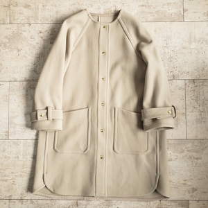 a-gaAga шерсть la gran рукав no color пальто 9 сделано в Японии бежевый шерстяное пальто 
