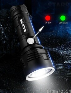 «Супер великий» супер мощный флеш -светодиод L2 XHP50 Tactics Torch USB Перезаряжаемая водонепроницаемая лампа Linterna Ultra -High -Brightness Lantern Camp [New]