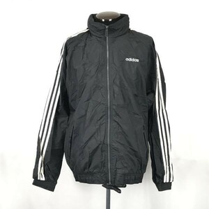 アディダス/adidas★ナイロンブルゾン/ジャケット【Mens size -M/黒×白】ジャージ/ウインドブレーカー/防寒/Jackets◆BH147