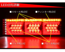 【レッド×メッキ 運転席用】 LED トラック テール ライト ランプ シーケンシャル Eマーク FJ5141-red-r_画像3