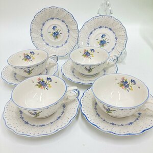 ◆◇[4]　NIKKO　ニッコー　カップ＆ソーサー　ティーカップ　４客　花柄　茶器　洋食器　5/011804ｍ◇◆