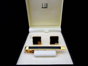 ◎№3927◎■美品■【ｄunhill】ダンヒル【ゴールド】■カフス＆ネクタイピン セット♪