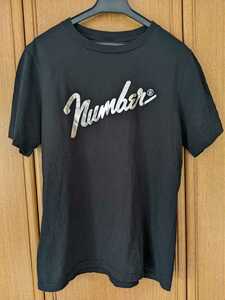 NUMBER(N)INE 半袖Tシャツ フェンダーロゴ　黒色　ブラック　銀色　シルバー　2 Mサイズ 日本製　即決　ナンバーナイン　