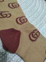 新品 GUCCI GG ロゴ 靴下 ソックス ブラウン バーガンディー メンズ L 国内正規品 グッチ_画像3