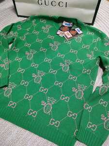  new goods GUCCI pineapple wool sweater M men's domestic regular goods Gucci 2022 year collection retro regular price approximately 15 ten thousand 