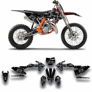 カスタム グラフィック デカール ステッカー 車体用 / KTM 85sx SX 85 ( 2018 - 2022 )　ブラック