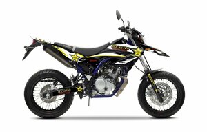 カスタム グラフィック デカール ステッカー 車体用 / YAMAHA ヤマハ WR155R / Black White Yellow STAR