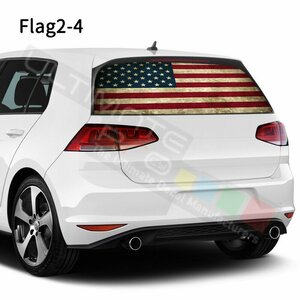 グラフィック デカール ステッカー 車体用 / VW ゴルフVII 5G型 2012- / リア ガラス ウィンドウ フル スモーク / フラッグ 国旗