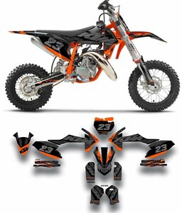 カスタム グラフィック デカール ステッカー 車体用 / KTM 50sx SX 50 ( 2016 - 2022 )　オレンジ・ブラック