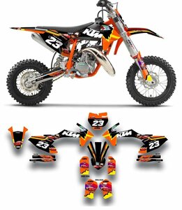 カスタム グラフィック デカール ステッカー 車体用 / KTM 50sx SX 50 ( 2016 - 2022 )　オレンジ・ブラック