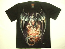 横浜最新 夜光 炎の悪魔♪魅惑のＴシャツSatan and Flame 前後違い柄 M, L, XL 送料220円 ξtsξ ξ13_画像1