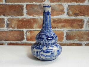 16cm H.. type * blue ui low * shino wazli vase * ornament * decoration * ornament * accessory * one rin difference .