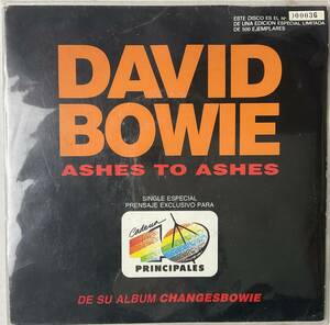 ボウイ オリジナル 限定盤 LTD500 ナンバリング DAVID BOWIE Ashes to Ashes Starman 1990 EMI 006 1223567 スペイン レア レコード 7“