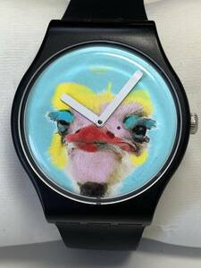 A600 稀少/レア　Swatch/スウォッチ　BLUE SWEET/ブルースイート　ALWAYS SWEETIE ダチョウ　2針　稼動品　フェイス：約直径4㎝