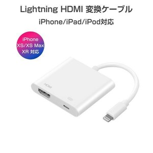 ライトニングポート HDMI 変換ケーブル TV出力 充電 同時 アダプター 簡単接続 カーナビ フルHD 1080P 高画質 1ヶ月保証「LTNING-HDMI.C」