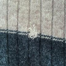 古着 ヴィンテージ ワンポイント刺繍 マルチカラー ボーダー リブニット セーター 毛 ウール 100%_画像7