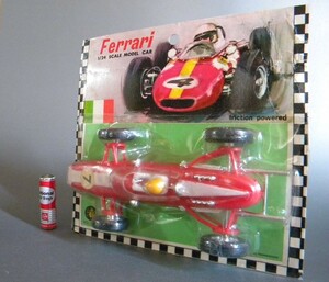 当時物 60`s ★★Ferrari 1/24 葉巻型 ドライバー付 Racing フェラーリ !! ホンコン製 フリクション「定形外/LP可★★未使用デッドストック