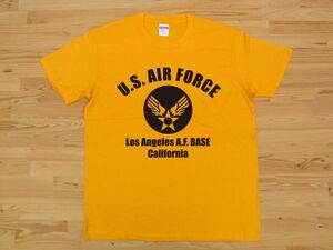 アウトレット処分 U.S. AIR FORCE ゴールド 4.0oz 半袖Tシャツ 黒 L ミリタリー エアフォース