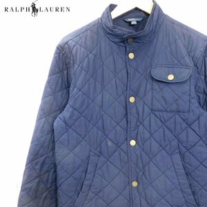 ポロラルフローレンPolo by Ralph Lauren■キルティングジャケット ロゴ入りスナップボタン■サイズ170■ネイビー　※2915317