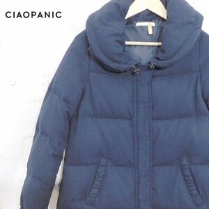 チャオパニック　CIAOPANIC■ウールダウンコート■F■濃紺■クリーニング済み　ハーフコート　ジャンパー　ブルゾン　※7208110