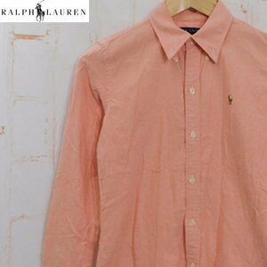 ラルフローレン RALPH LAUREN■ボタンダウン長袖シャツ　インパクト 21　正規品■7■ピンク系　長袖　カジュアル　※2715392