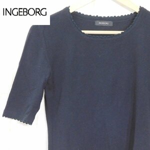  Ingeborg INGEBORG# crew neck cut and sewn plain / Pink House PINK HOUSE#M# black *KH2519043