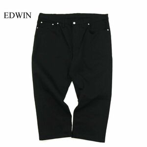 EDWIN エドウィン E403F 通年 クロップド丈 ストレッチ★ ルーズ テーパード デニム パンツ ジーンズ Sz.44　メンズ 特大 黒　C3B00319_1#R