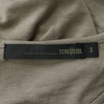 美品 SCHLUSSEL シュリセル 通年 英字 デザイン プリント レーヨン混 Uネック 長袖 カットソー ロンTシャツ Sz.3　メンズ 灰　C3T00426_1#F_画像5